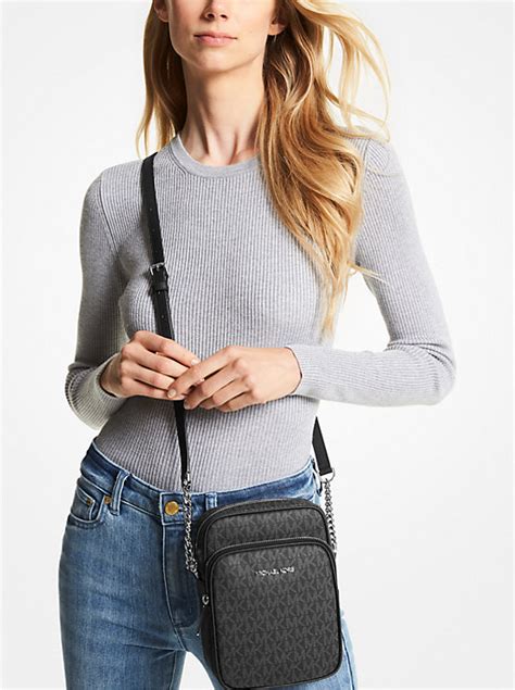 jet set travel medium logo smartphone crossbody bag 